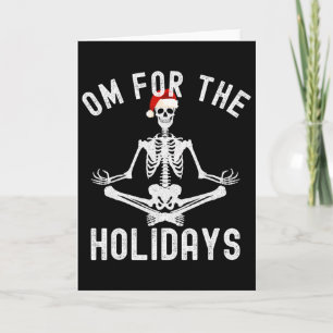 Cartão Om Para As Festas - Esqueleto de Yoga de Natal Eng