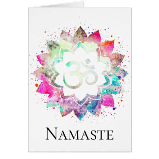 Cartão *~* OM Símbolo de AUM Lotus Flor Mandala Nova Idad