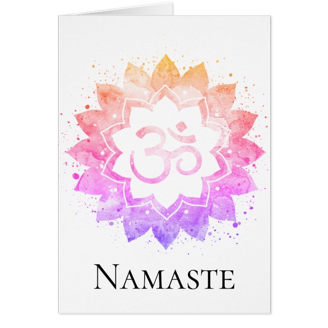 Cartão *~* OM Símbolo de AUM Lotus Flower Mandala Espirit (Frente)