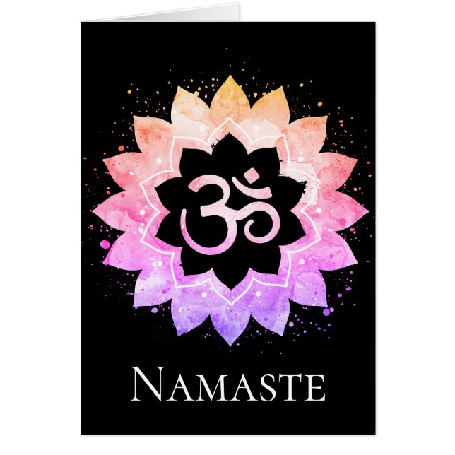 Cartão *~* OM Símbolo de AUM Símbolo Espiritual do Lotus  (Frente)