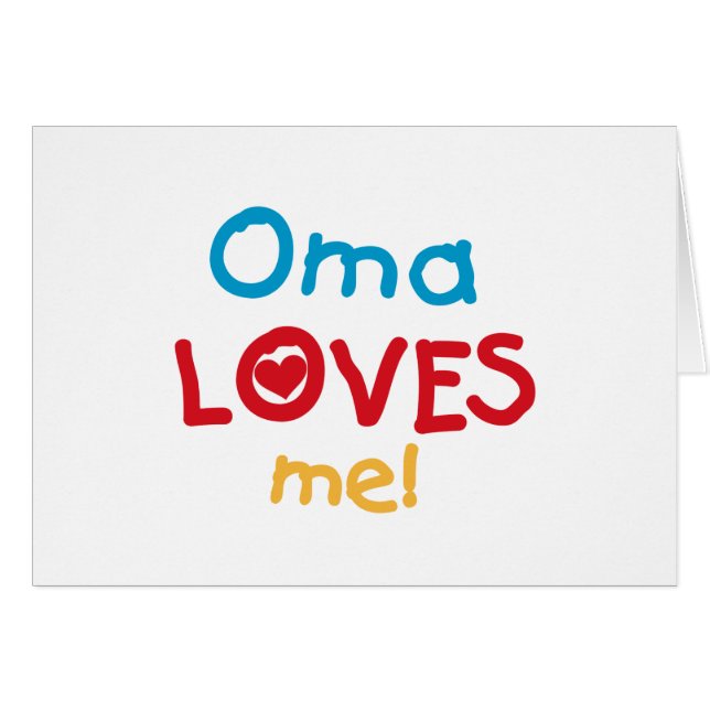 Cartão Oma ama-me T-shirts e presentes (Frente Horizontal)