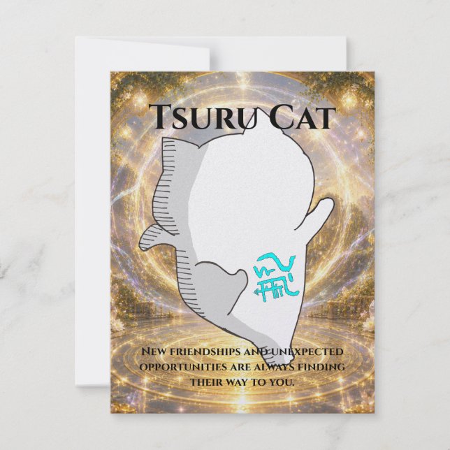 Cartão Omamori Card #006 – Tsuru Cat | Connection • Oppor (Frente)