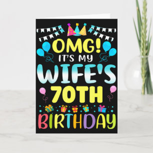 Cartão Omg É o 70º Aniversário da Minha Esposa Doce 70 An