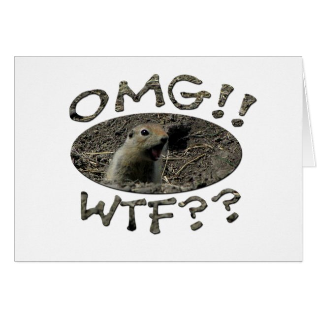 Cartão OMG WTF Gopher (Frente Horizontal)