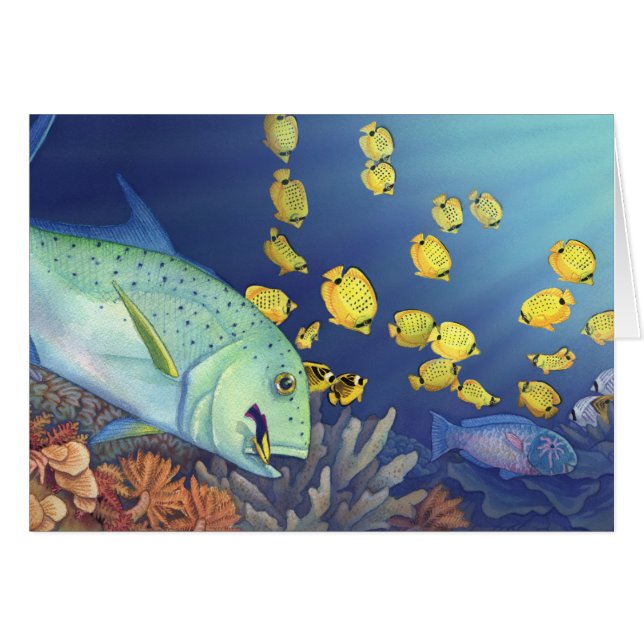 Cartão Omilu (Bluefin Trevally) (Frente Horizontal)