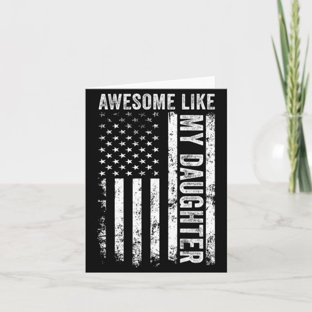 Cartão On Back Awesome Like My Daughter Men Funny Fathers (Frente)