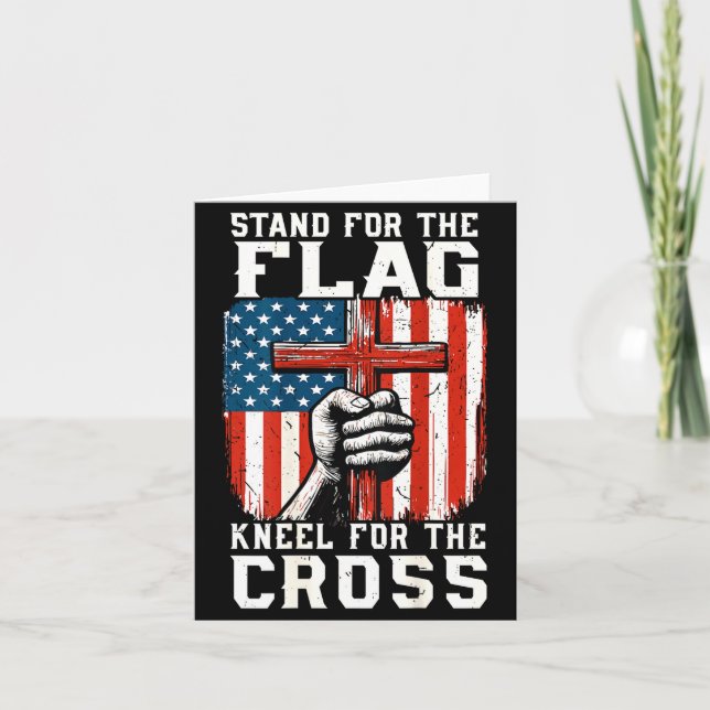 Cartão On-back Stand For Flag Kneel Cross Patriotic Chris (Frente)