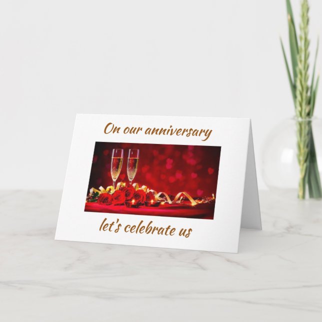 CARTÃO ON *OUR ANNIVERSARY* CELEBRATE *US* (Frente)