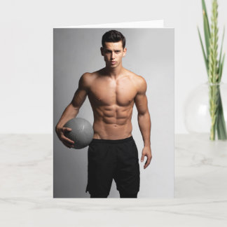 Cartão On The Ball Hot Guy Greetings Card