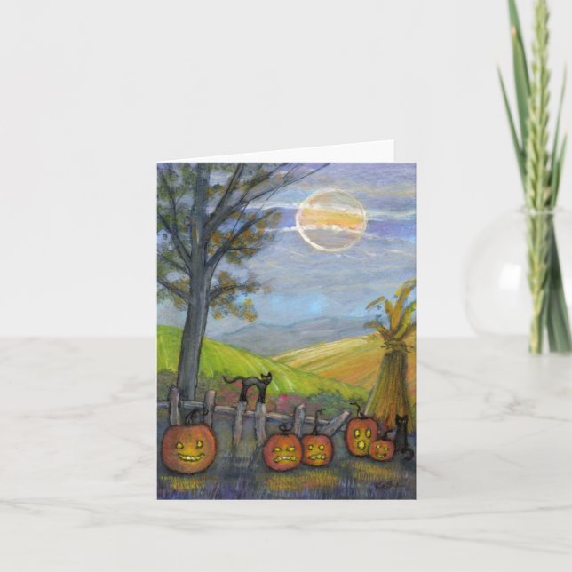 Cartão On the Fence Post with Cats Note Card (Frente)