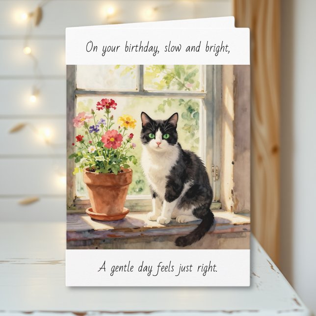 Cartão On Your Birthday | Cat Themed Relaxing Day (Criador carregado)
