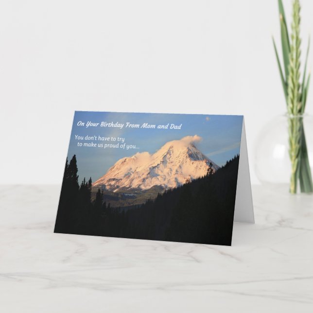 Cartão On Your Birthday, From Mom and Dad (Frente)