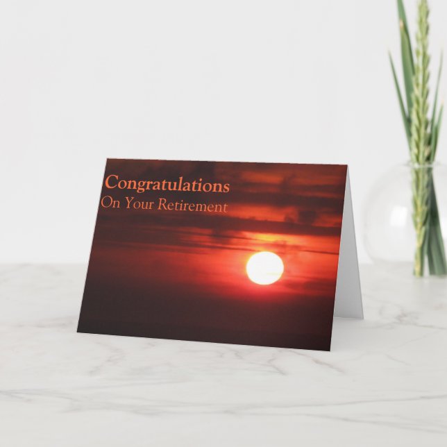 Cartão On your Retirement - Fiery Sunset II (Frente)