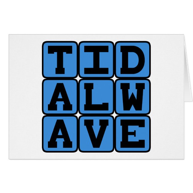 Cartão Onda de Tidal, tsunami violento (Frente Horizontal)