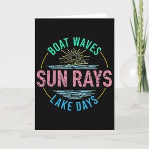 Cartão Ondas de Barco Raios de Sol Dias de Lago Fofos Ver