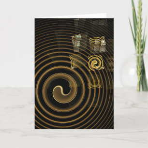 Cartão Ondas Douradas Hipnóticas Arte Abstrata Moderna