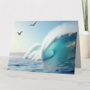 Cartão Ondas Mar do Oceano Natureza Azul Água Potável
