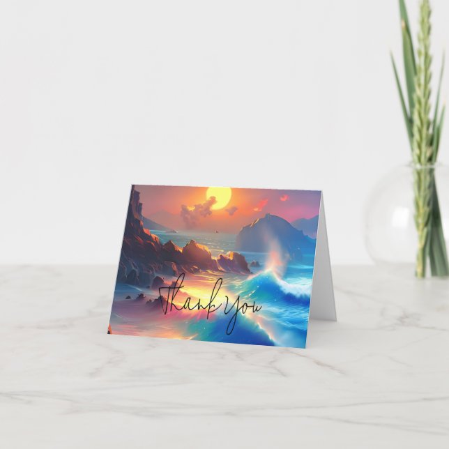 Cartão Ondas oceânicas aquáticas personalizáveis (Frente)