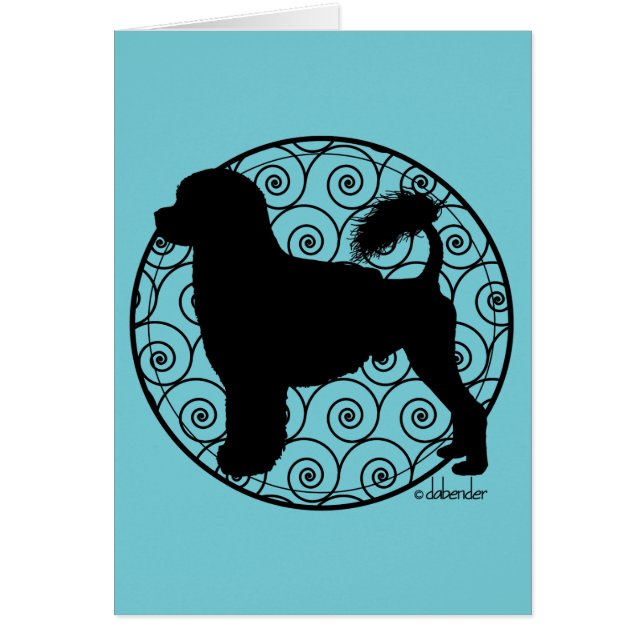 Cartão Ondas portuguesas do leão do cão de água (Frente)