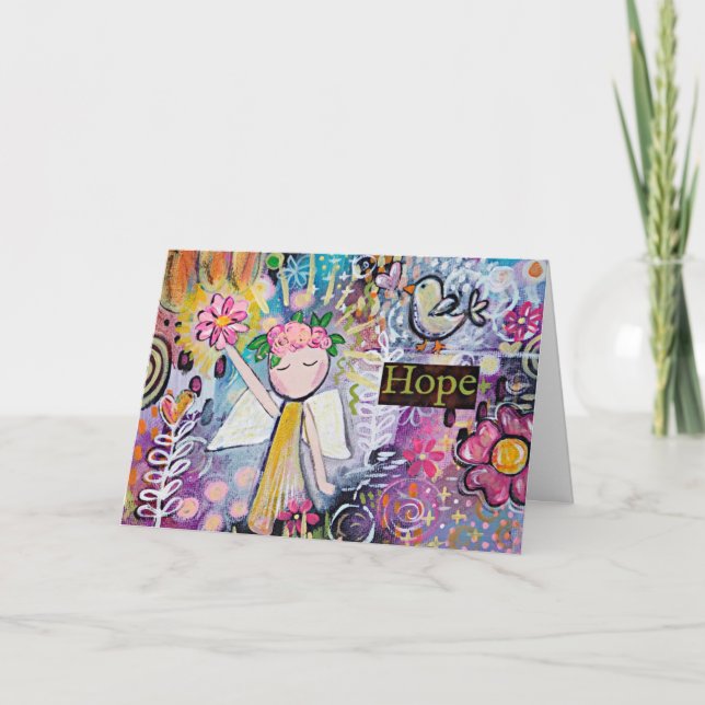 Cartão Onde a Esperança Cresce, Milagres Desabrocham! Car (Frente)