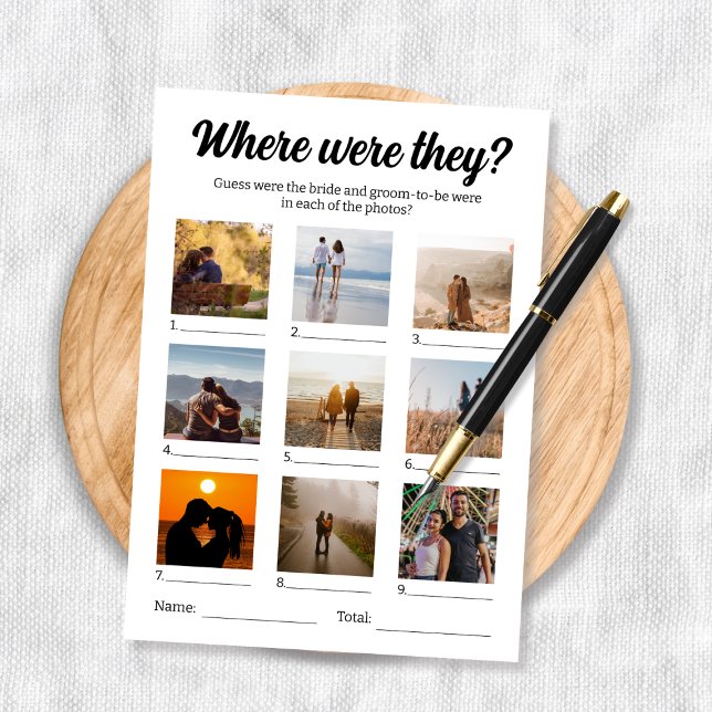 Cartão Onde Eles Estavam Fotografando Jogo De Adivinhação (Where Were The Photo Guessing Game Card)