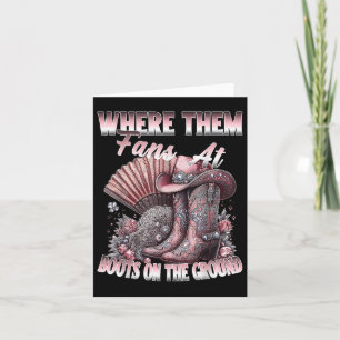 Cartão Onde Eles Ventilam Em Boots Na Linha Da Cowgirl Do