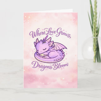 Cartão Onde o Amor Cresce Dragões Florescem