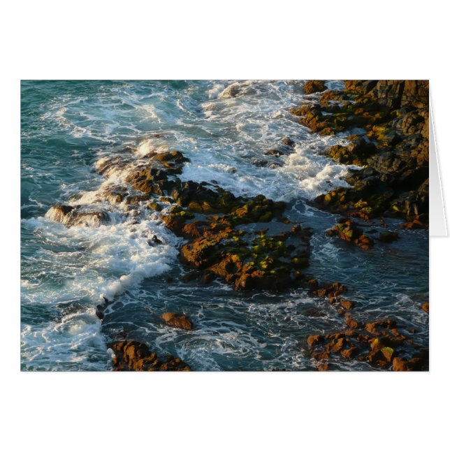 Cartão Onde o oceano encontra as rochas (Frente Horizontal)