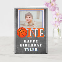One Chalkboard Basketball Photo 1st Birthday
