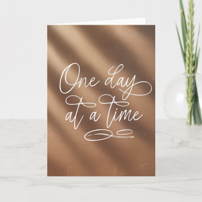 Cartão "One Day at a Time" Script Encouragement Card (Frente)