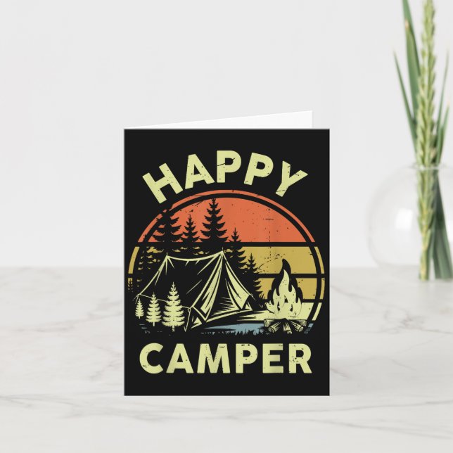 Cartão One Happy Camper Toddler Boy Funny Camng Campfire  (Frente)