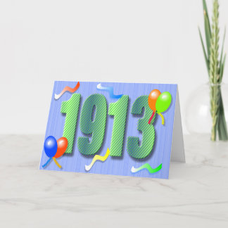 Cartão One Hundredth Birthday 1913 Card