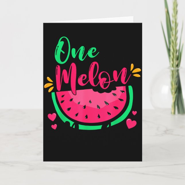 Cartão One In A Melon Dada Summer Birthday Party Matching (Frente)