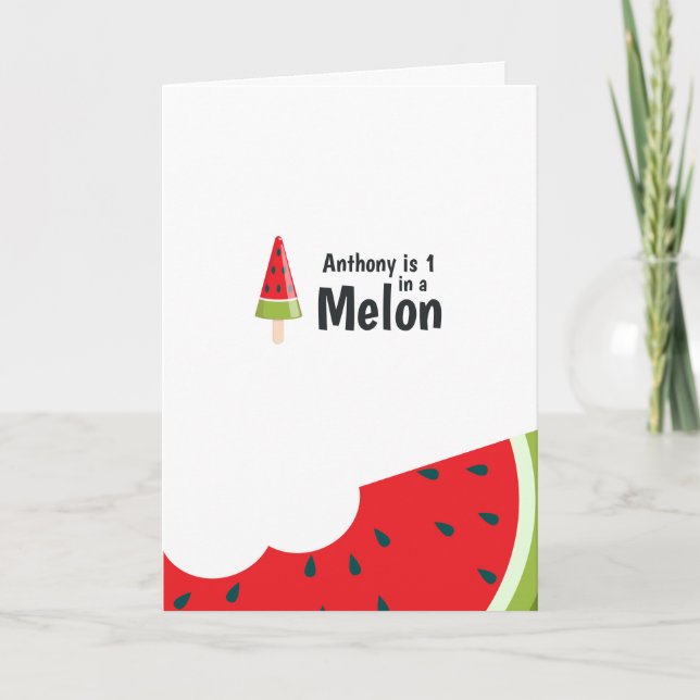 Cartão One in a Melon First Birthday Greeting (Frente)