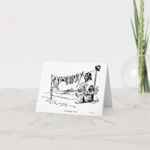 Cartão One Knight's Rest Vintage Caricature Greeting Card