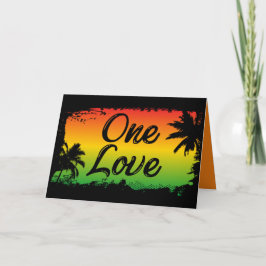 Cartão One Love Unity and Respect for All Jamaican Rasta
