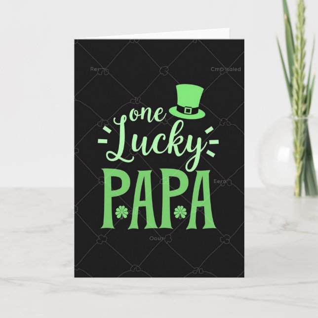 Cartão One Lucky Papa Greeting Card (Frente)
