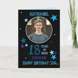 Cartão One Photo 18th Birthday Card For Son