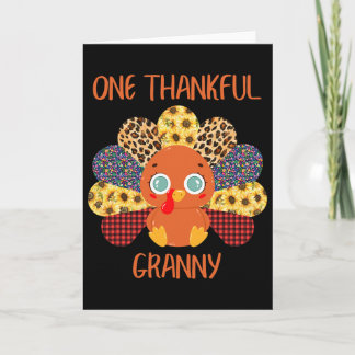 Cartão One Thankful Granny Turkey Grandma Family Thanksgi