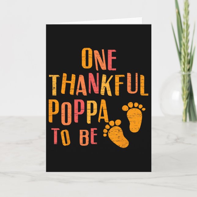Cartão One Thankful Poppa To Be Pregnancy Announcement Th (Frente)