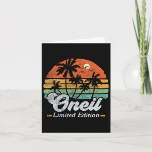 Cartão Oneil Surname Funny Retro 90s Birthday Beach Famil