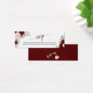 Cartão Online de Casamento Floral de Burgundy Boh