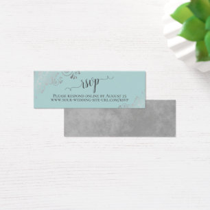Cartão Online de RSVP de Casamento em Verde Água c