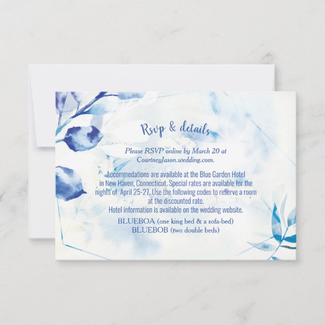Cartão Online RSVP de Casamento Botânico de Folhas (Frente)
