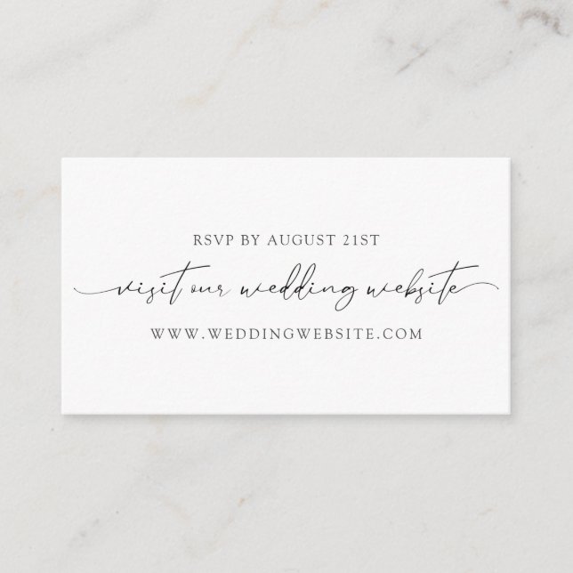 Cartão Online RSVP de Casamento de Caligrafia Mode (Frente)
