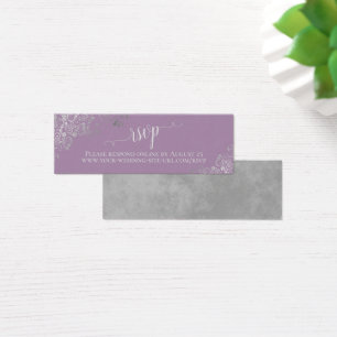 Cartão Online RSVP de Casamento de Lavanda Silver