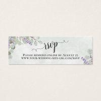 Cartão Online RSVP de Casamento Eucalyptus lavanda