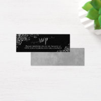 Cartão Online RSVP de Casamento Preto Chic Silver