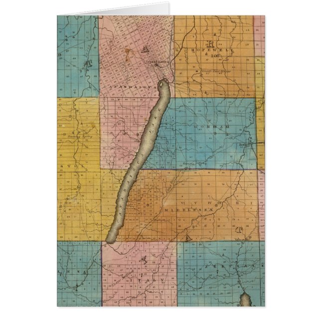 Cartão Ontario, condados de Yates (Frente)