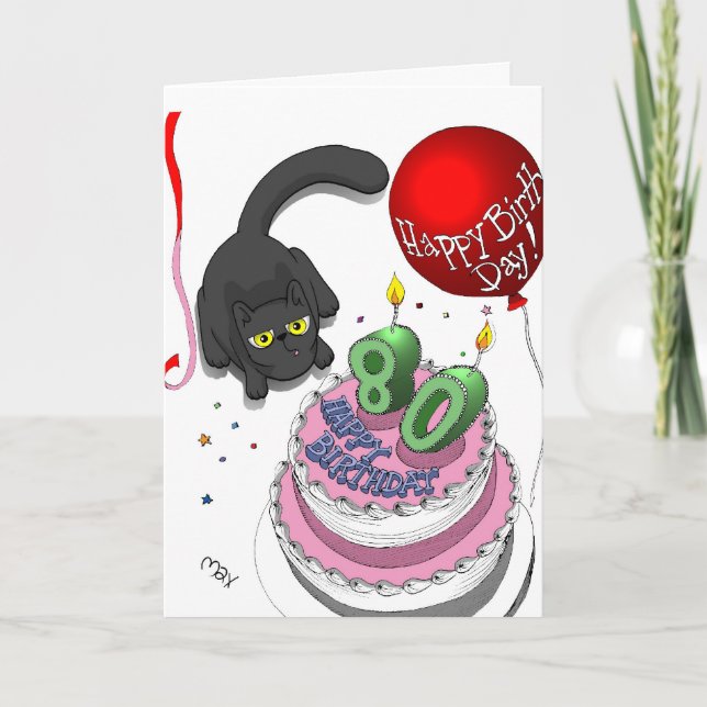 Cartão Onyx 80th Birthday Card (Frente)